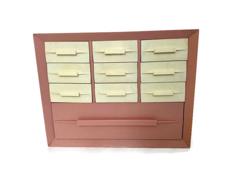 Midcentury Rare Pink Storage Cabinet by Akro-Mils – Duckwells